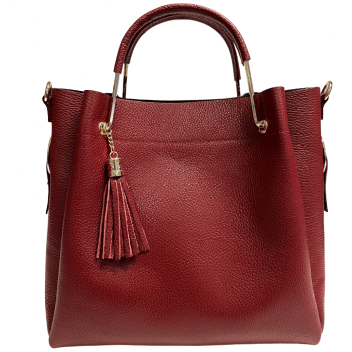 Italian Leather Bucket Bag with Inner Pouch - The Aegean Aviary