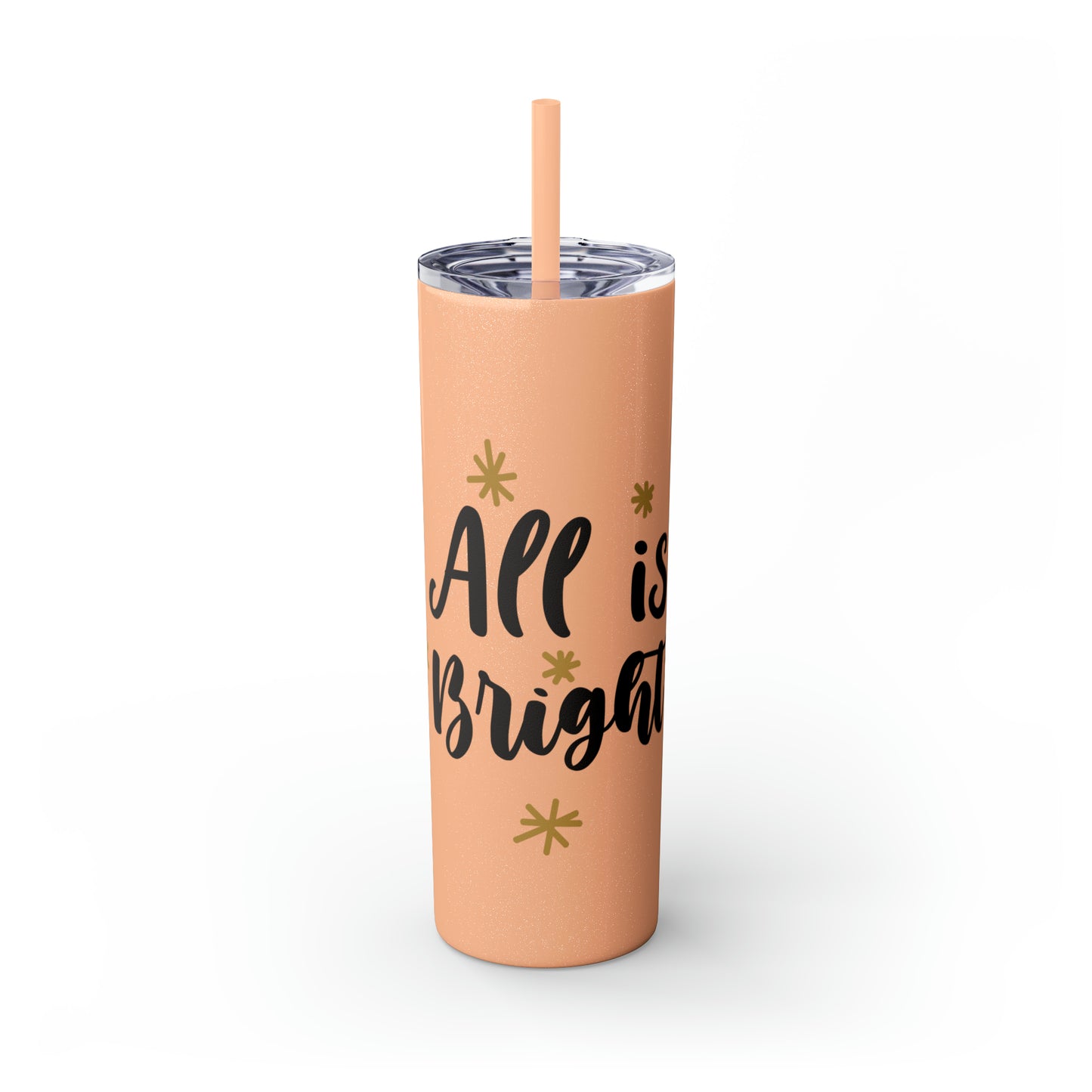 All is Bright Skinny Tumbler with Straw, 20oz