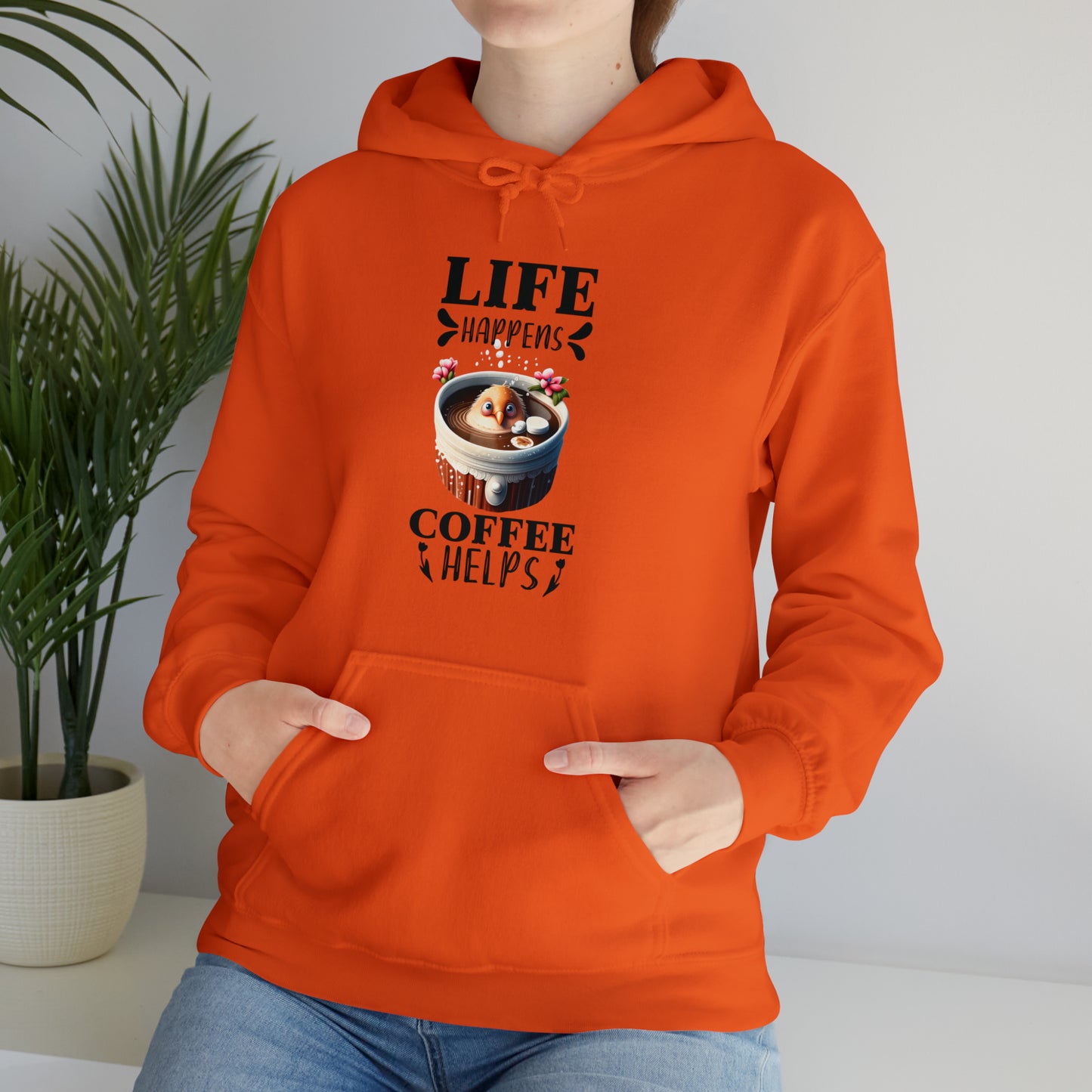 Life Happens, Coffee Helps Unisex Heavy Blend™ Hooded Sweatshirt