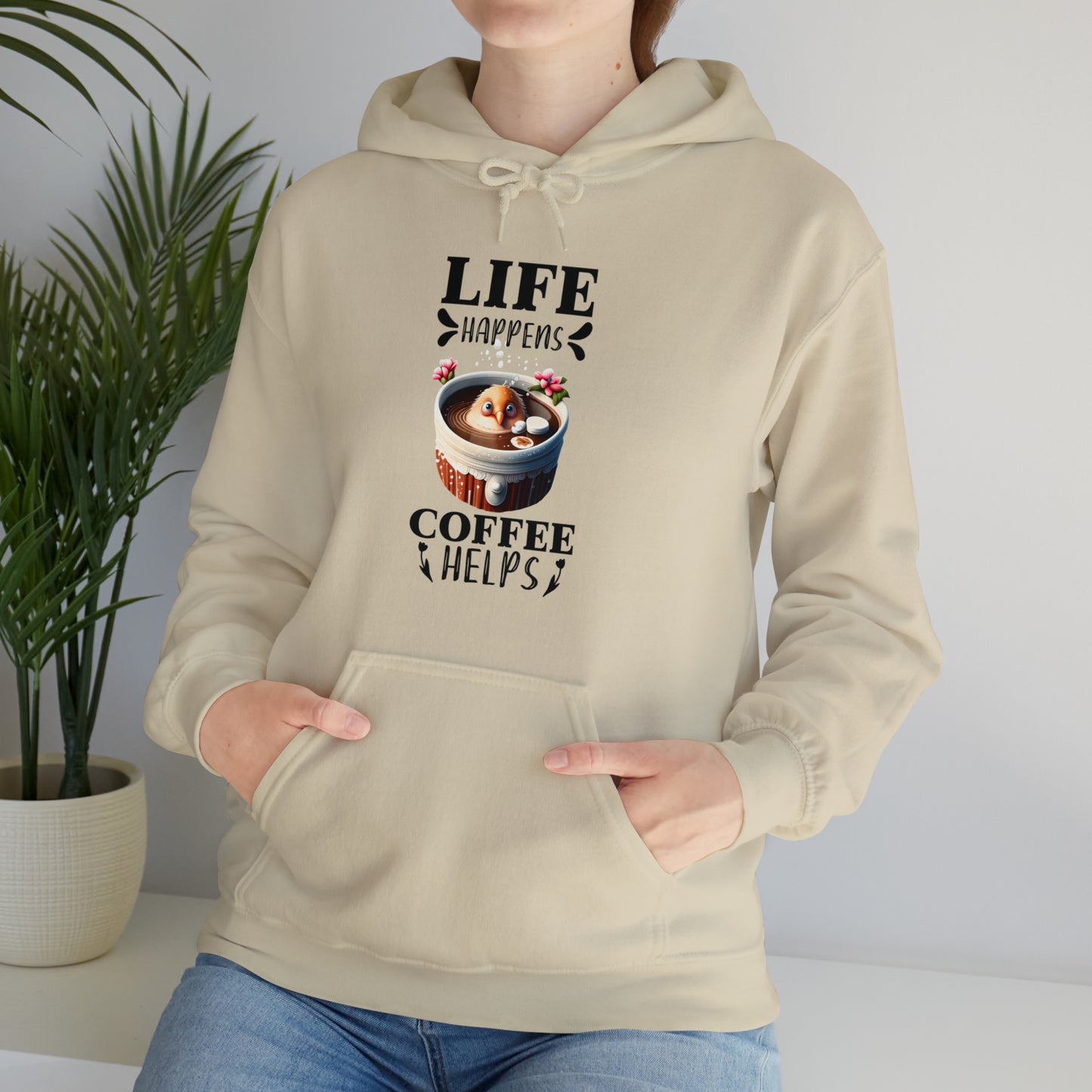 Life Happens, Coffee Helps Unisex Heavy Blend™ Hooded Sweatshirt