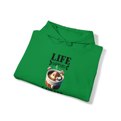 Life Happens, Coffee Helps Unisex Heavy Blend™ Hooded Sweatshirt