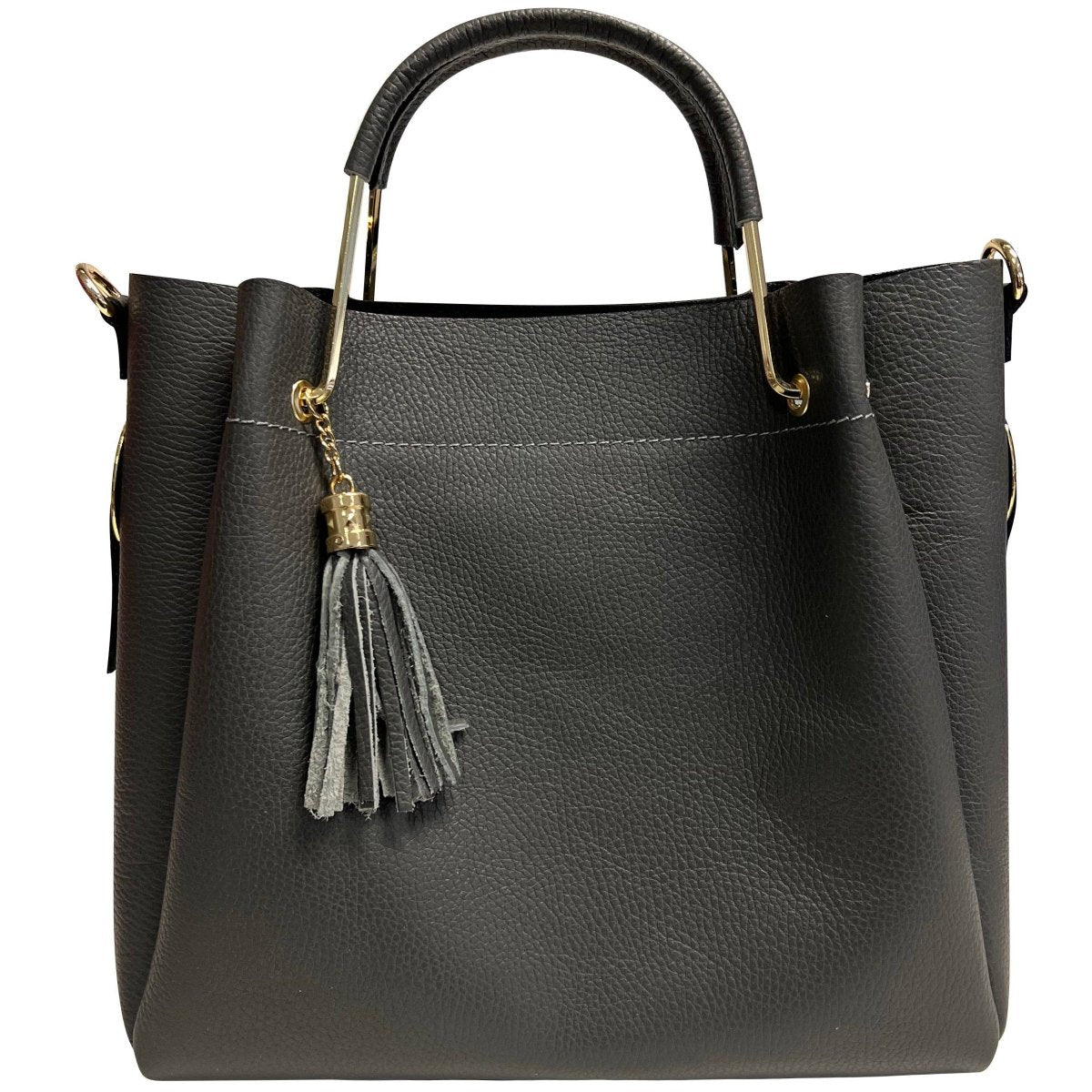 Italian Leather Bucket Bag with Inner Pouch - The Aegean Aviary