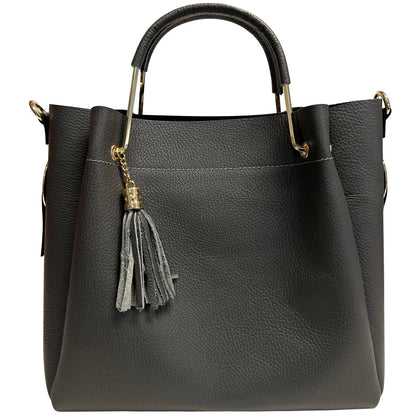 Italian Leather Bucket Bag with Inner Pouch - The Aegean Aviary
