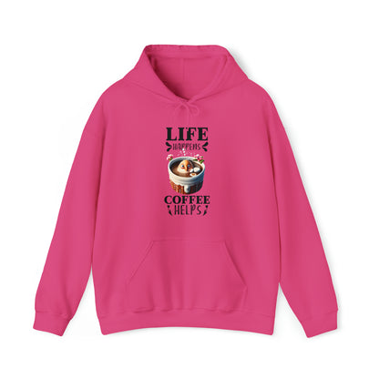 Life Happens, Coffee Helps Unisex Heavy Blend™ Hooded Sweatshirt