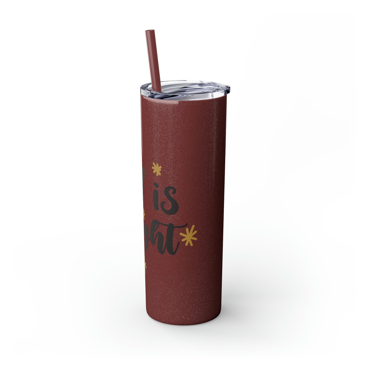 All is Bright Skinny Tumbler with Straw, 20oz