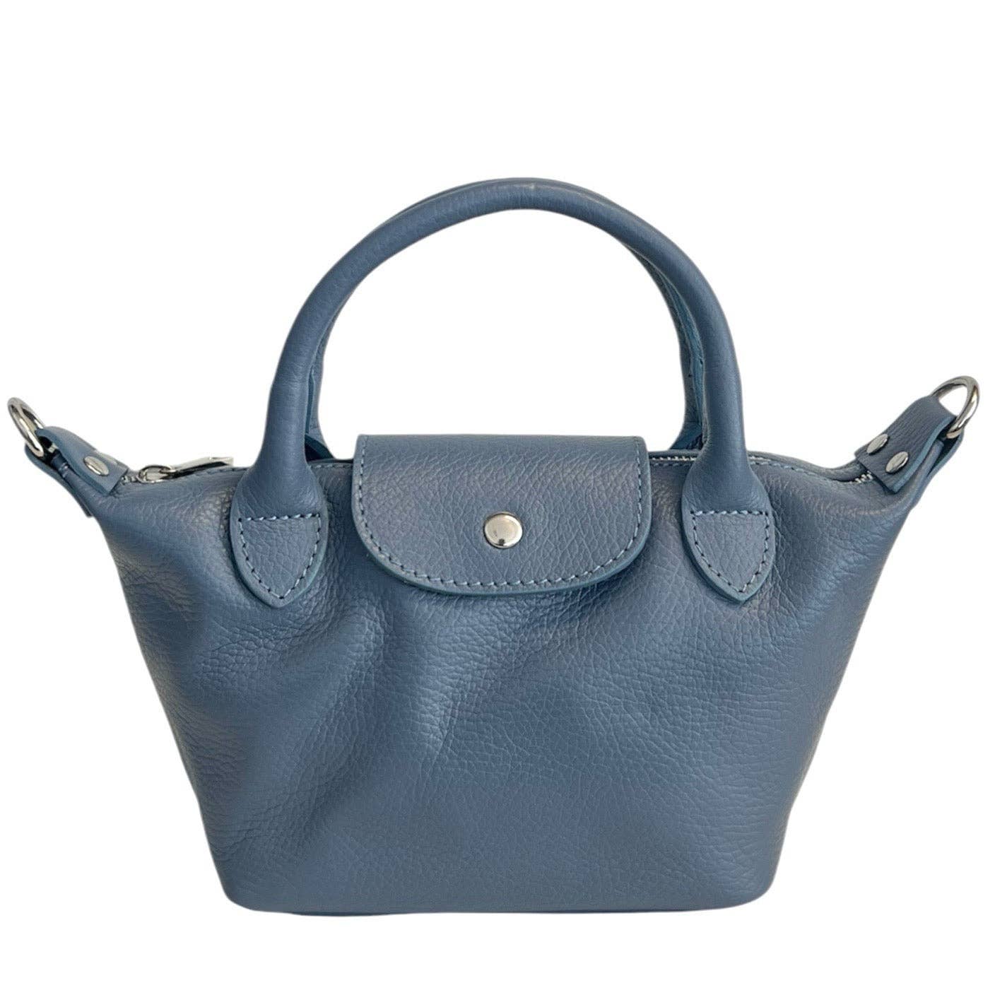 Italian Leather Raviolo Mini Tote - The Aegean Aviary