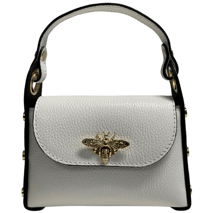 Italian Leather Mini Bag with Bee Closure - The Aegean Aviary