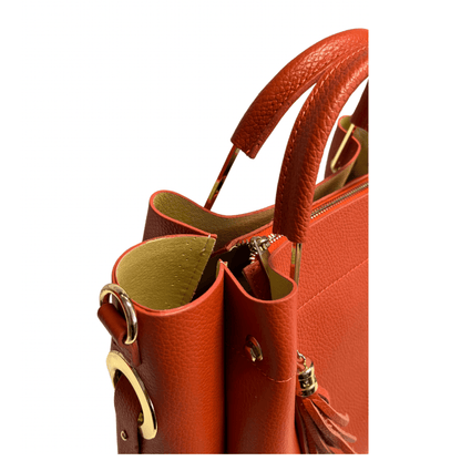 Italian Leather Bucket Bag with Inner Pouch - The Aegean Aviary