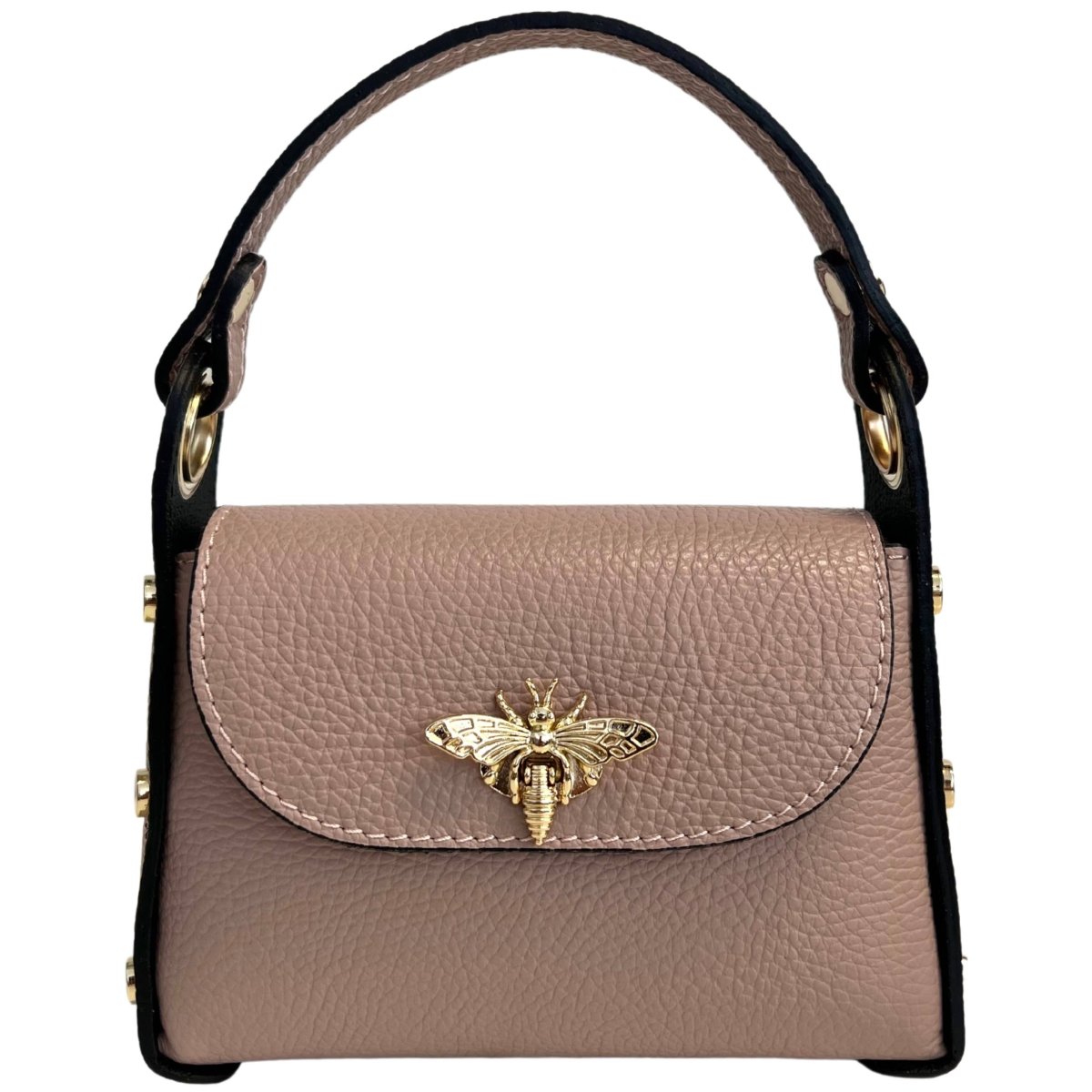 Italian Leather Mini Bag with Bee Closure - The Aegean Aviary