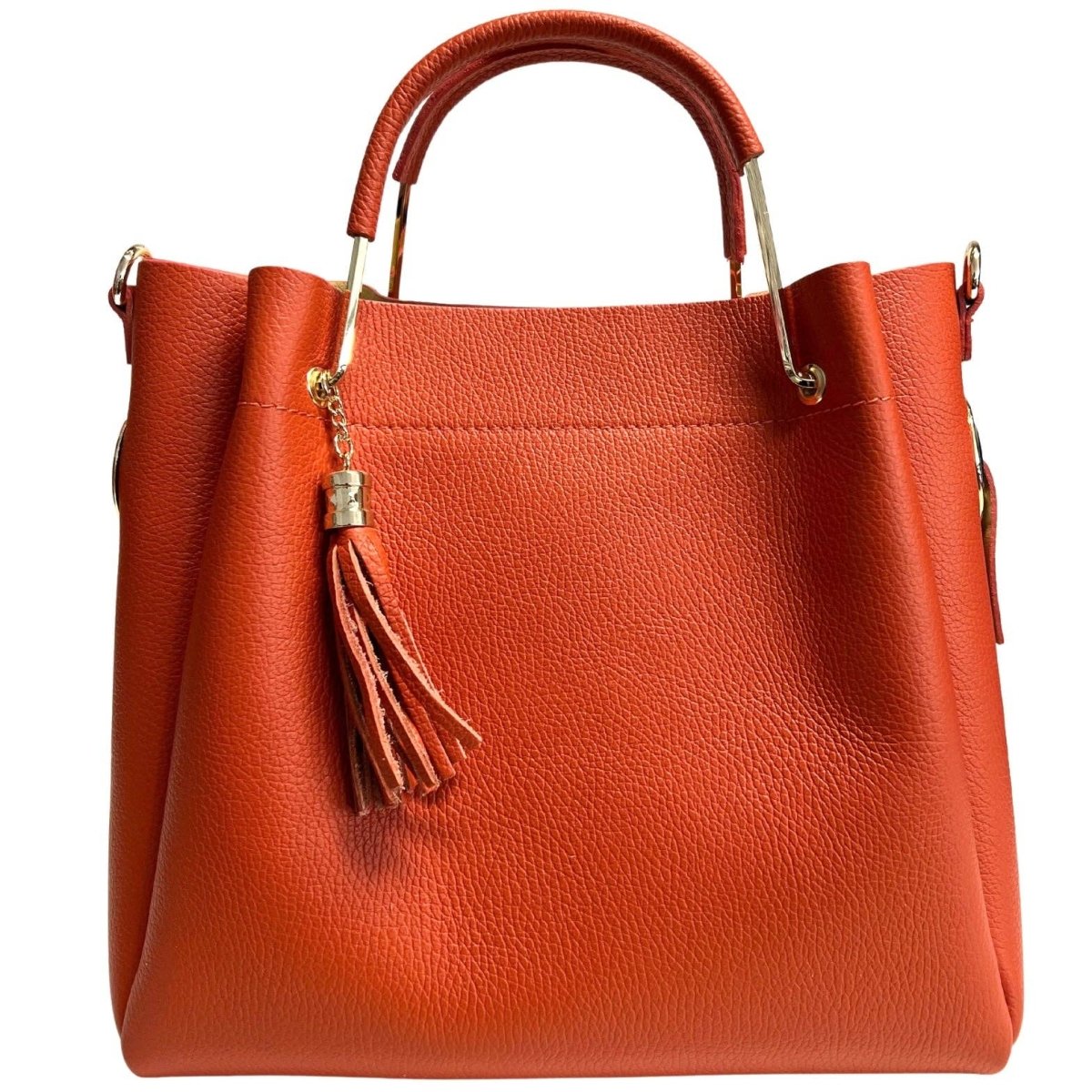 Italian Leather Bucket Bag with Inner Pouch - The Aegean Aviary