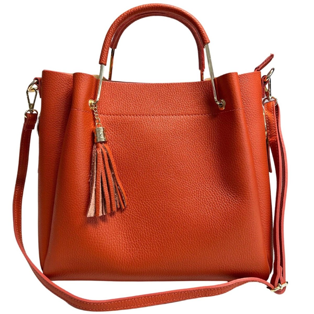 Italian Leather Bucket Bag with Inner Pouch - The Aegean Aviary