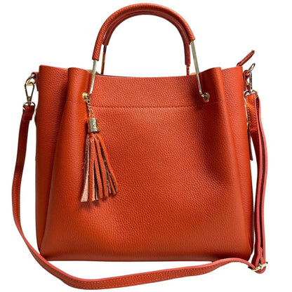 Italian Leather Bucket Bag with Inner Pouch - The Aegean Aviary