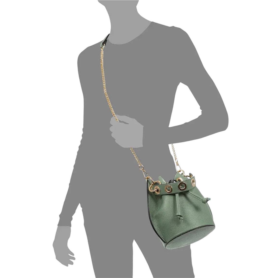 Italian Leather Ring - Handle Bucket Bag - The Aegean Aviary