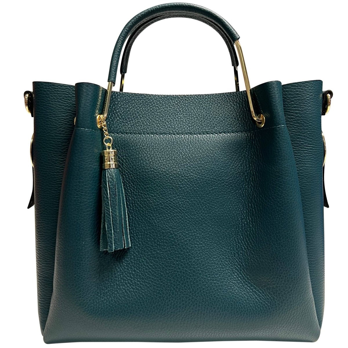 Italian Leather Bucket Bag with Inner Pouch - The Aegean Aviary