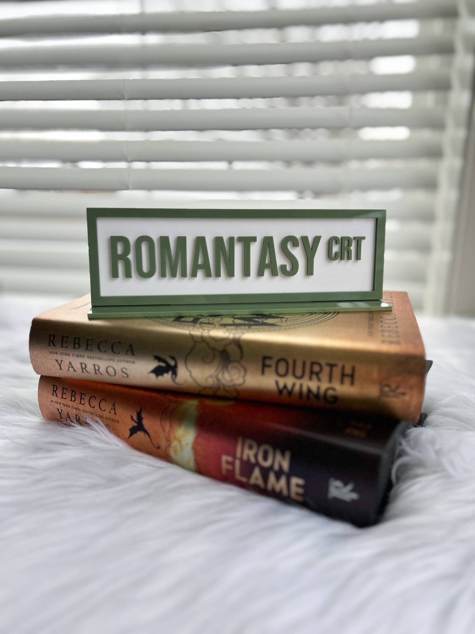 Romantasy Crt Acrylic Shelf Sign w/ Stand - The Aegean Aviary