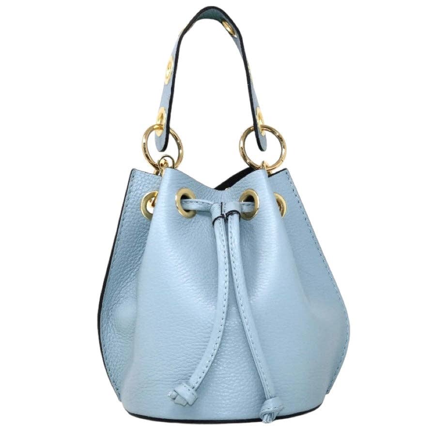 Italian Leather Ring - Handle Bucket Bag - The Aegean Aviary