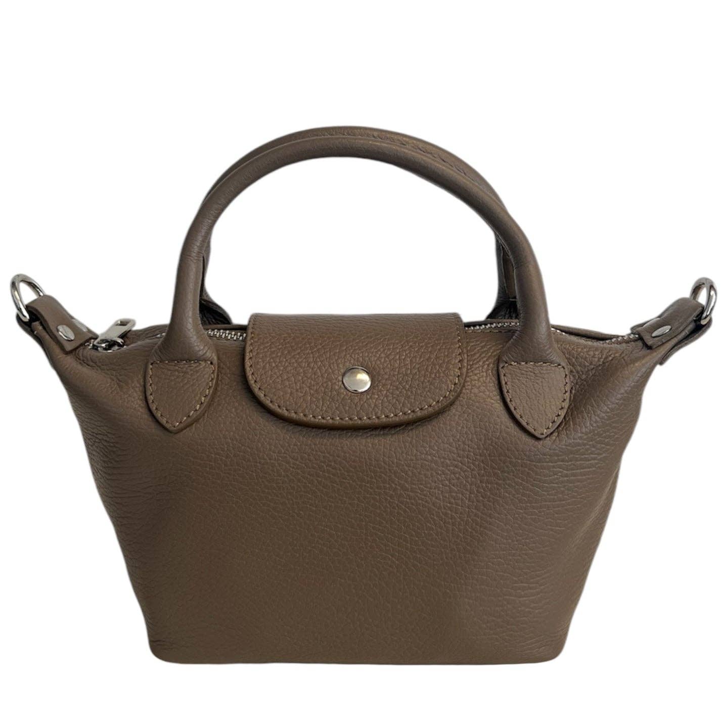 Italian Leather Raviolo Mini Tote - The Aegean Aviary