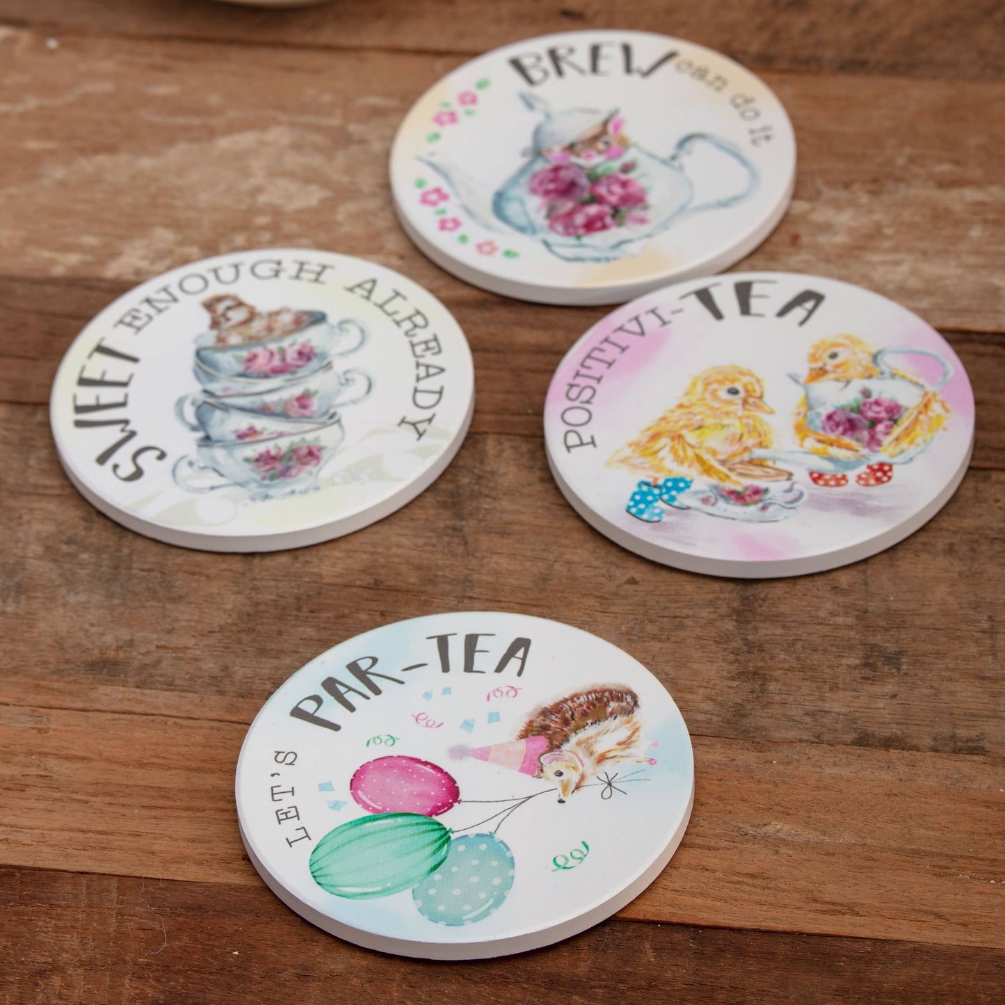 Ceramic Coaster Set - Time for Tea