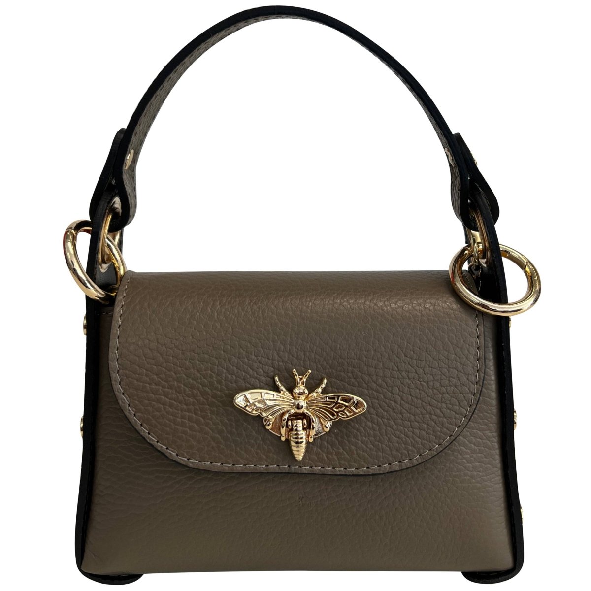 Italian Leather Mini Bag with Bee Closure - The Aegean Aviary