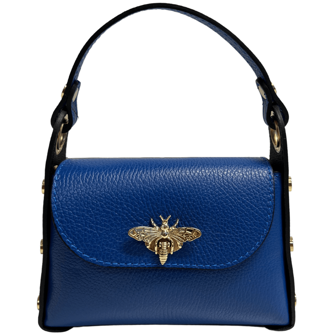 Italian Leather Mini Bag with Bee Closure - The Aegean Aviary