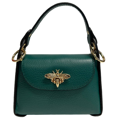 Italian Leather Mini Bag with Bee Closure - The Aegean Aviary