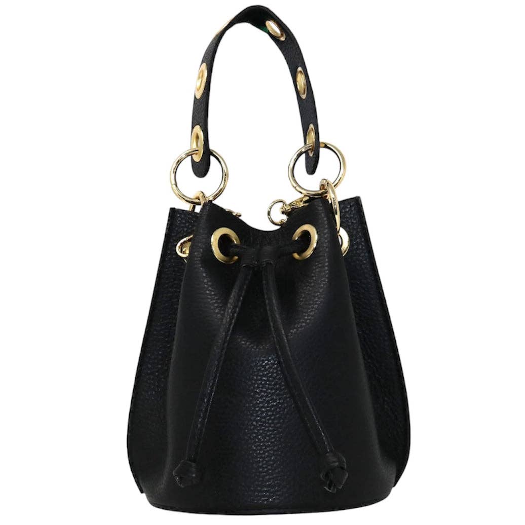 Italian Leather Ring - Handle Bucket Bag - The Aegean Aviary