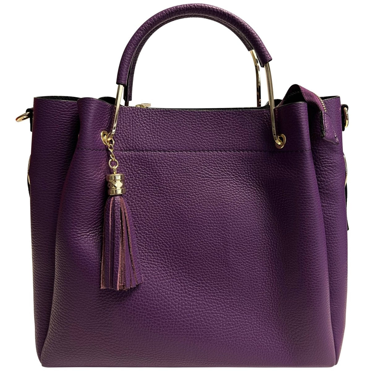 Italian Leather Bucket Bag with Inner Pouch - The Aegean Aviary