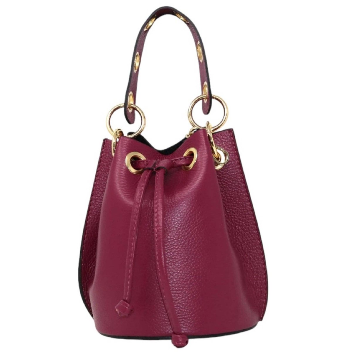Italian Leather Ring - Handle Bucket Bag - The Aegean Aviary