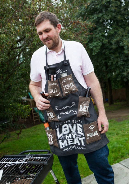 Men's Canvas BBQ Apron - Gifts For Him - Father's Day Gifts