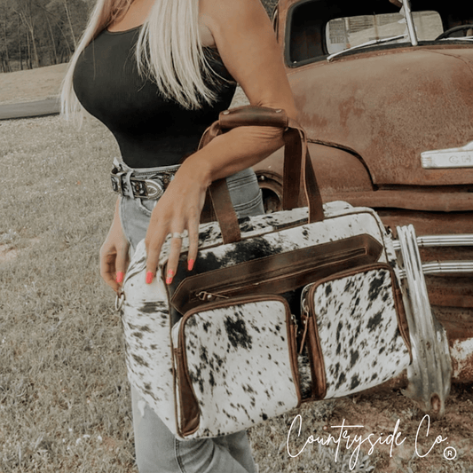 Saddlemen Cowhide Duffle Travel Bag - The Aegean Aviary