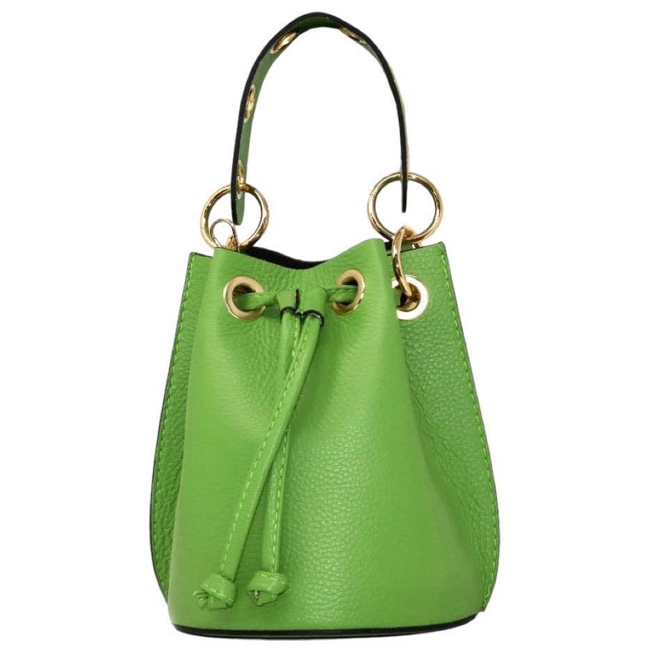 Italian Leather Ring - Handle Bucket Bag - The Aegean Aviary