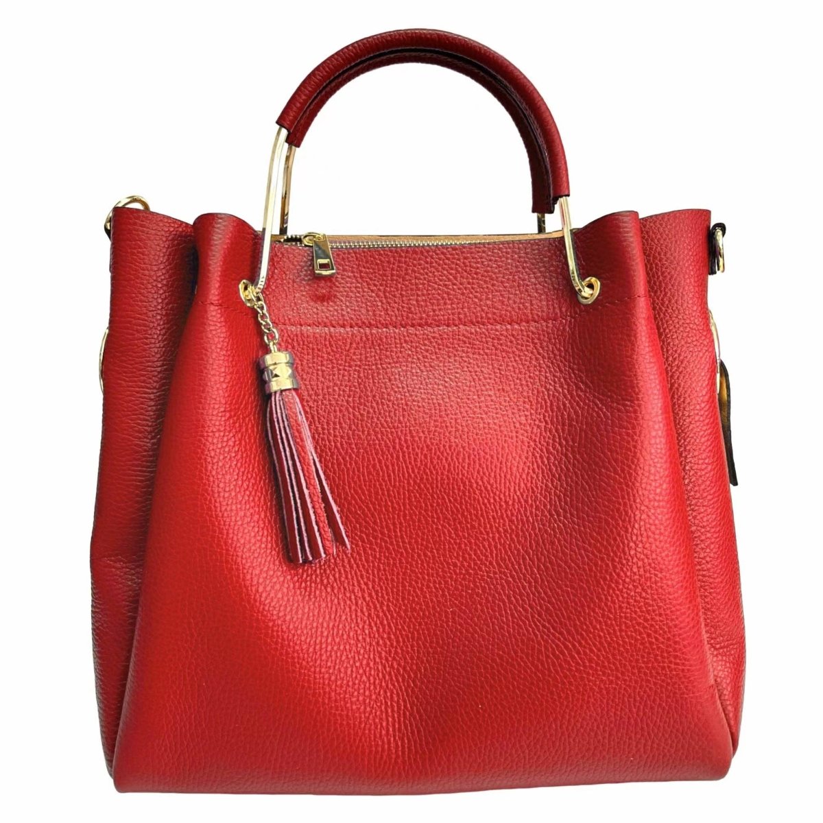 Italian Leather Bucket Bag with Inner Pouch - The Aegean Aviary