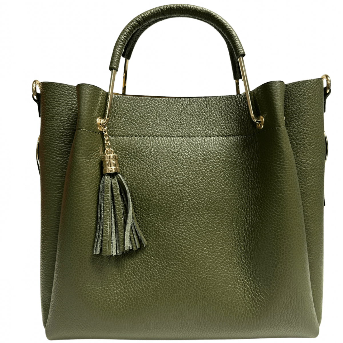 Italian Leather Bucket Bag with Inner Pouch - The Aegean Aviary