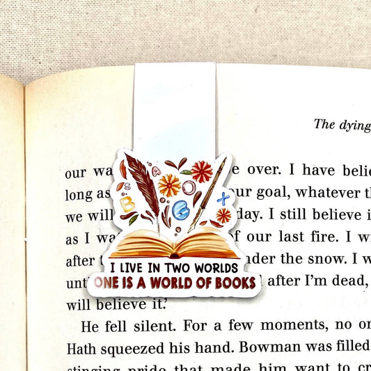 Two worlds, magnetic bookmark, perfect gift for readers